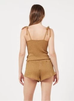 GIA - Short Van Glanzende Tricot | Goudkleurige -Chic Verkoop 3105699