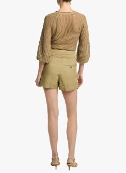 Vanessa Bruno TOBBY - Short Van Katoenmix Met Hoge Taille | Kaki -Chic Verkoop 3615380