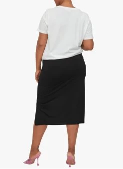 Halflange, Straight-fit Rok | Zwart -Chic Verkoop 3806681