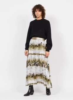 Please Halflange Rok Met Print | Groen -Chic Verkoop 3823988