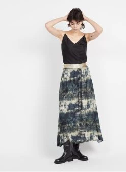 Please Lange Rok Met Print | Blauw -Chic Verkoop 3875279