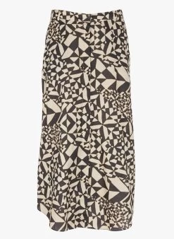 JAPITO - Gerende, Katoenen Rok Met Print | Beige -Chic Verkoop 3919470