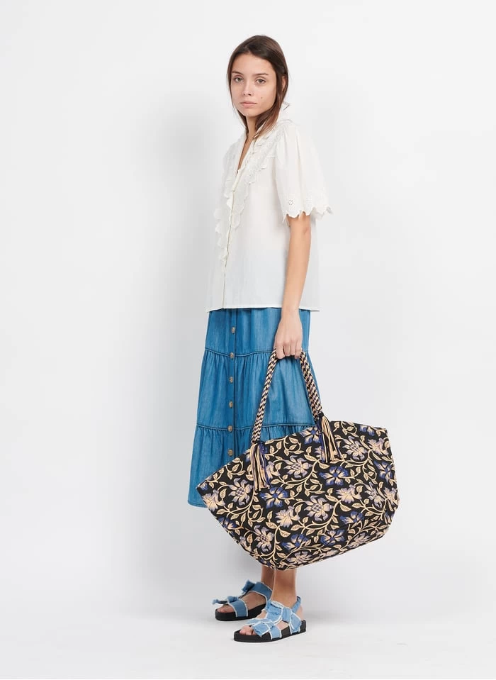 Petite Mendigote MARIA - Halflange, Katoenen Rok | Blauw 8 Petite Mendigote MARIA - Halflange, Katoenen Rok | Blauw - Afbeelding 6