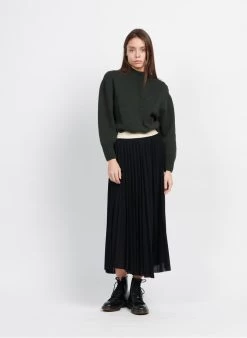 Please Halflange Plissérok | Zwart