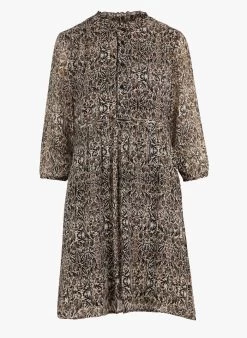 Ikks Soepelvallende Jurk Met Print | Bruin