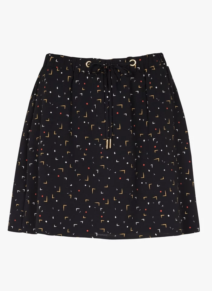 Korte Rok Met Print | Zwart 5 Korte Rok Met Print | Zwart - Afbeelding 3