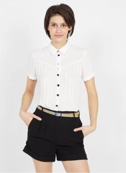 Tweekleurige Korte Jumpsuit Van Crêpestof | Zwart