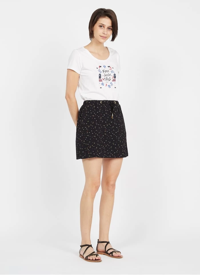 Korte Rok Met Print | Zwart 6 Korte Rok Met Print | Zwart - Afbeelding 4