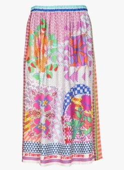 ELIZABETH - Halflange Rok Met Print | Veelkleurig -Chic Verkoop 3947941