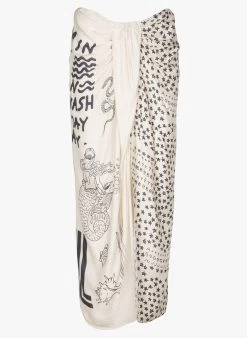 LUNA - Halflange, Getailleerde Rok Met Print | Wit -Chic Verkoop 3947944