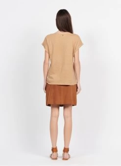 ONE STEP Korte, Suède Rok | Bruin -Chic Verkoop 3951122