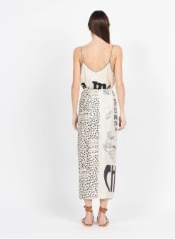 LUNA - Halflange, Getailleerde Rok Met Print | Wit -Chic Verkoop 3951252