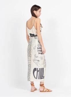 LUNA - Halflange, Getailleerde Rok Met Print | Wit -Chic Verkoop 3951255