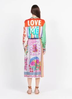 ELIZABETH - Halflange Rok Met Print | Veelkleurig -Chic Verkoop 3951360