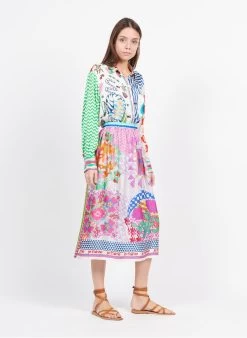 ELIZABETH - Halflange Rok Met Print | Veelkleurig -Chic Verkoop 3951361