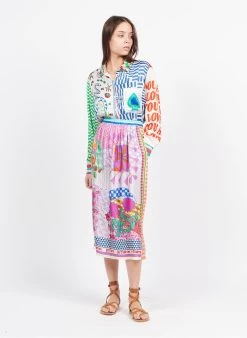 ELIZABETH - Halflange Rok Met Print | Veelkleurig