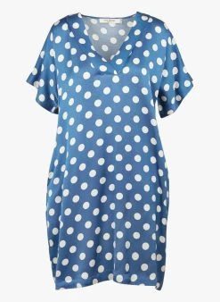 Korte, Soepelvallende Jurk | Blauw -Chic Verkoop 3952145