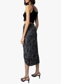 Zadig & Voltaire JAMELIA BURNOUT STARS - Halflange Rok Met Print | Zwart -Chic Verkoop 3966561