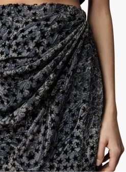 Zadig & Voltaire JAMELIA BURNOUT STARS - Halflange Rok Met Print | Zwart -Chic Verkoop 3966562