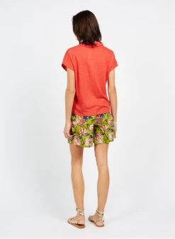 Katoenen Short Met Print | Groen -Chic Verkoop 3969570