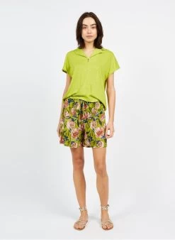 Katoenen Short Met Print | Groen