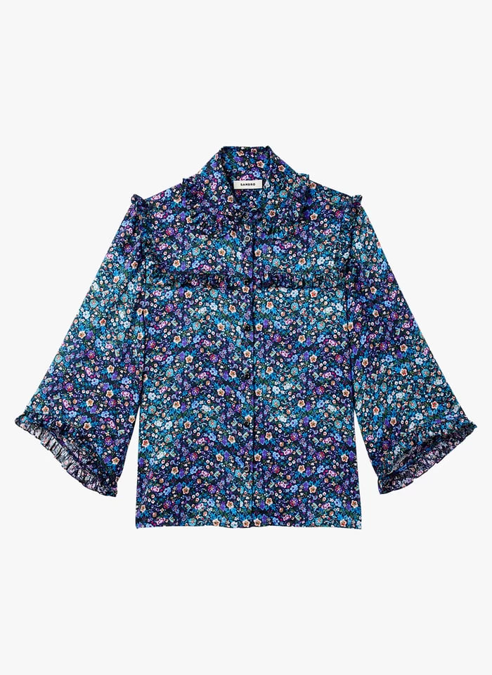Sandro ALVADIA - Blouse Met Bloemenprint | Blauw 4 Sandro ALVADIA - Blouse Met Bloemenprint | Blauw - Afbeelding 2