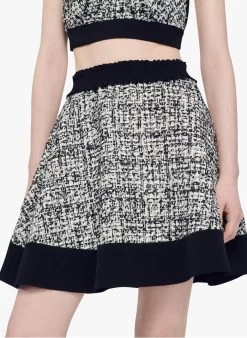 Sandro MALINA - Korte Skaterrok Van Tweed | Zwart