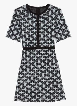 Maje ROMANE - Korte Jurk Met Ronde Hals En Print | Veelkleurig