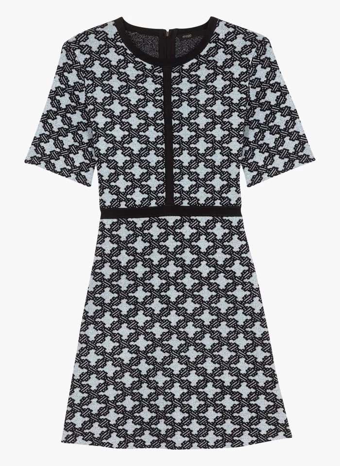 Maje ROMANE - Korte Jurk Met Ronde Hals En Print | Veelkleurig 3 Maje ROMANE - Korte Jurk Met Ronde Hals En Print | Veelkleurig