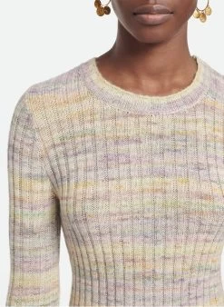 Vanessa Bruno ANTEA - Lange Jurk Met Ribtextuur Katoenblend | Veelkleurig -Chic Verkoop 3978445