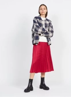 Scotch And Soda Halflange Plissérok | Rood -Chic Verkoop 3979966