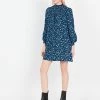 Whistles BLURRED FLORAL - Korte Jurk Met Ronde Hals En Print | Blauw -Chic Verkoop 3980919