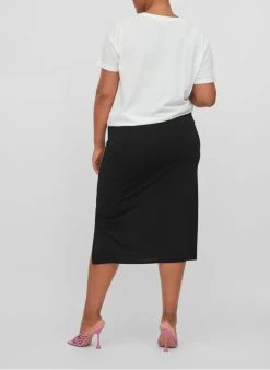 Halflange, Straight-fit Rok | Zwart -Chic Verkoop 3996505