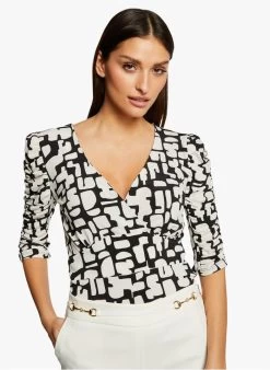 MORGAN TLOLA - Top Met V-hals En Geometrische Print | Veelkleurig