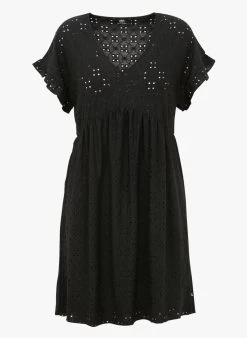 LE TEMPS DES CERISES LIA - Korte, Ruimvallende Jurk Met Ajourmotief En Borduursel | Zwart 9 LE TEMPS DES CERISES LIA - Korte, Ruimvallende Jurk Met Ajourmotief En Borduursel | Zwart -Chic Verkoop 4004103