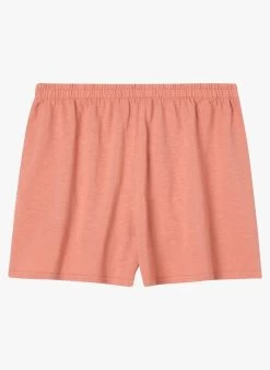 American Vintage LAWEVILLE - Rechte Short Van Gevlamd Katoen | Roze