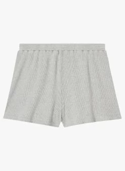 American Vintage PIWIK - Short Van Biokatoen Met Ribtextuur | Grijs -Chic Verkoop 4007240