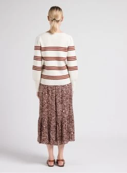 MAISON 123 KASSY J - Lange Rok Met Print | Beige -Chic Verkoop 4008428