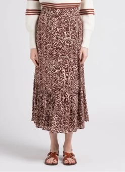 MAISON 123 KASSY J - Lange Rok Met Print | Beige