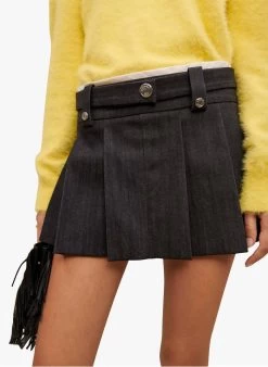 Maje JINIME - Minirok Met Plooien Katoenblend | Zwart -Chic Verkoop 4011118