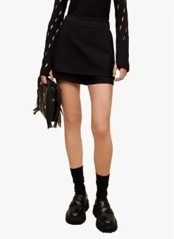 Maje IPAMO - Skort Van Crêpe Met Hoge Taille | Zwart -Chic Verkoop 4021582 1