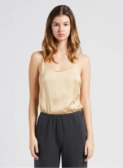 American Vintage WIDLAND - Body Met Ronde Hals En Schouderbandjes | Beige