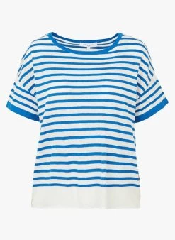 GERARD DAREL LAURALEE - Gestreepte, Linnen Top Met Ronde Hals | Blauw 9 GERARD DAREL LAURALEE - Gestreepte, Linnen Top Met Ronde Hals | Blauw -Chic Verkoop 4028092
