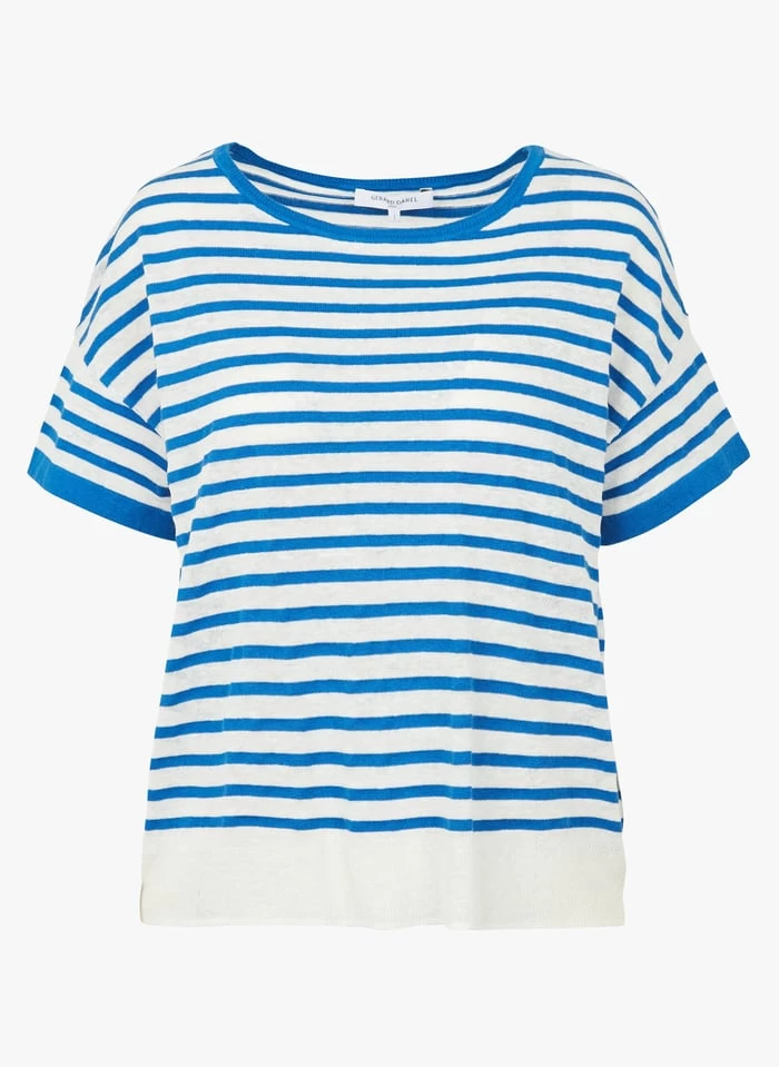 GERARD DAREL LAURALEE - Gestreepte, Linnen Top Met Ronde Hals | Blauw 5 GERARD DAREL LAURALEE - Gestreepte, Linnen Top Met Ronde Hals | Blauw - Afbeelding 3