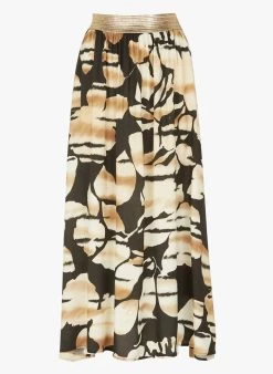 Please Lange Rok Met Print | Beige -Chic Verkoop 4028237