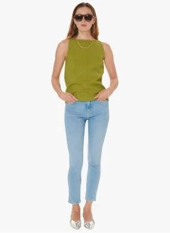 Tara Jarmon TANGO - Mouwloze, Rechte Blouse Van Gemengde Viscose | Kaki -Chic Verkoop 4030759