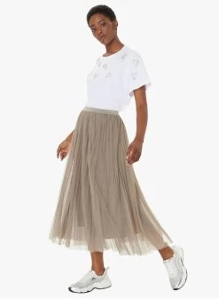 Tara Jarmon JUILLET - Lange Plissérok | Beige -Chic Verkoop 4030964