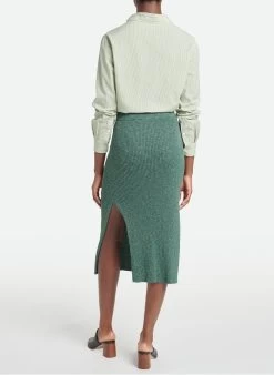 Vanessa Bruno AGNES - Halflange Rok Van Katoenmix | Groen -Chic Verkoop 4031879