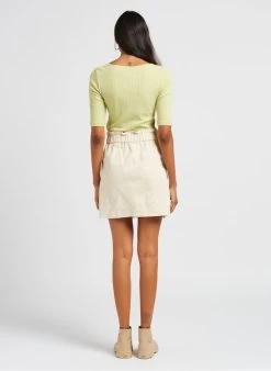 IMOGENE - Rechte, Katoenen Rok Met Hoge Taille | Wit -Chic Verkoop 4032333