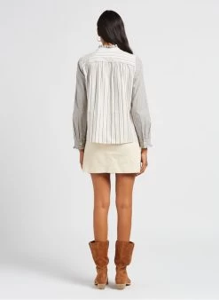 IMOGENE - Rechte, Katoenen Rok Met Hoge Taille | Wit -Chic Verkoop 4032352